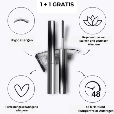 1+1 GRATIS | Nore Mascara I Längere, vollere und gepflegte Wimpern mit perfektem Schwung!